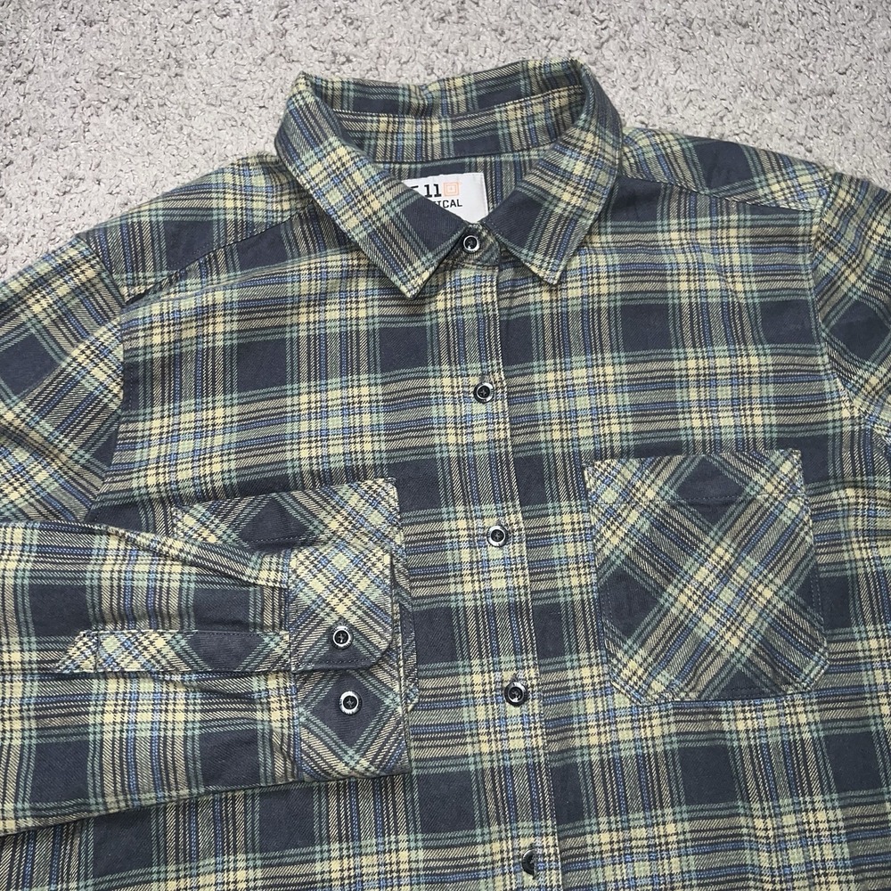 5.11 Tactical Flannel Shirt Womens L Green Plaid Long Sleeve
